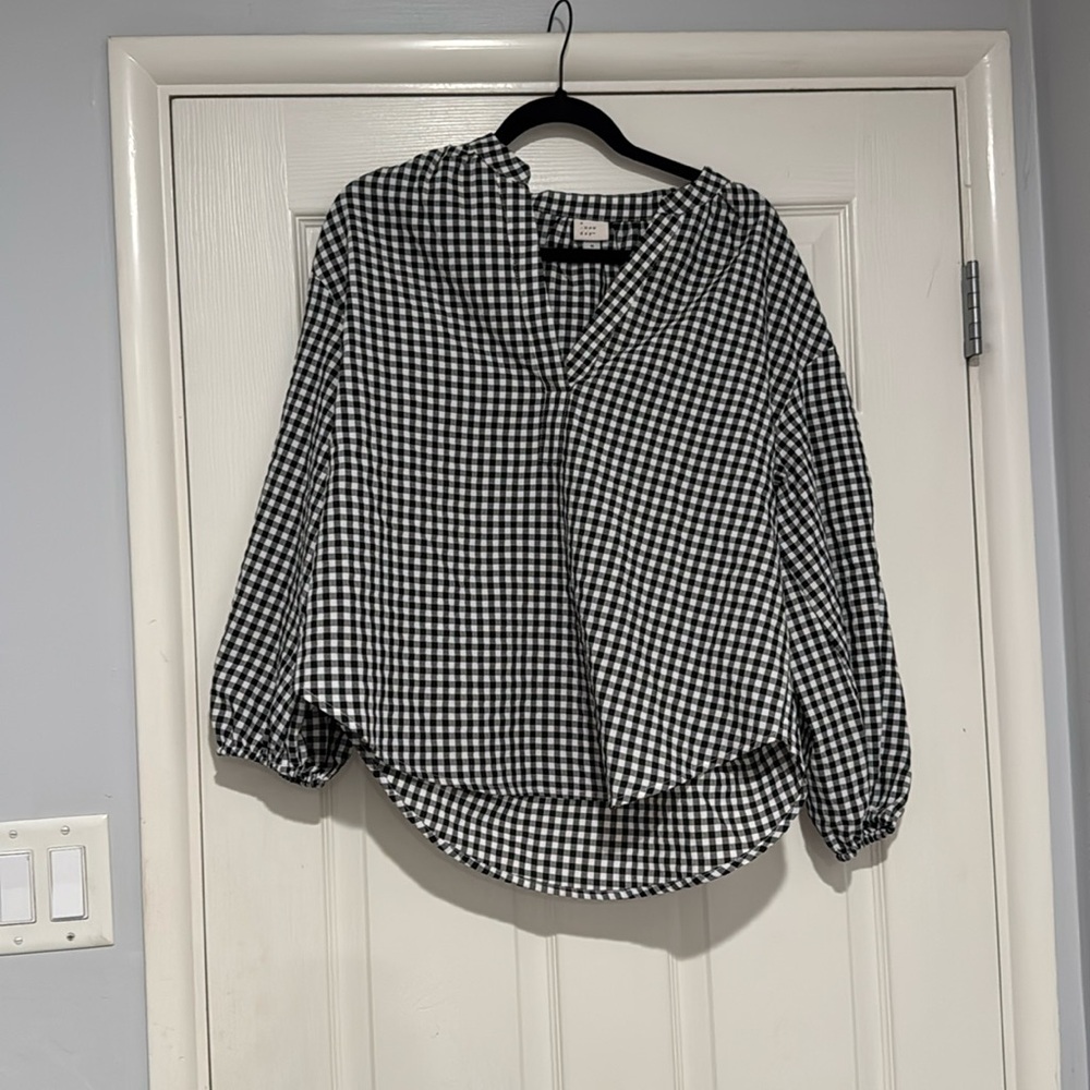 Black and White Gingham Blouse